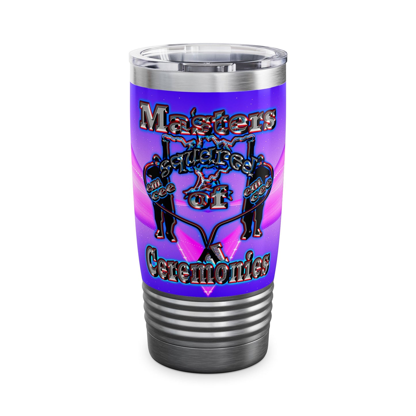 em cee squared - Ringneck Tumbler, 20oz (purple-pink wave)
