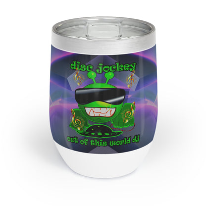 disc jockey - Chill Wine Tumbler (grey-pink wave)