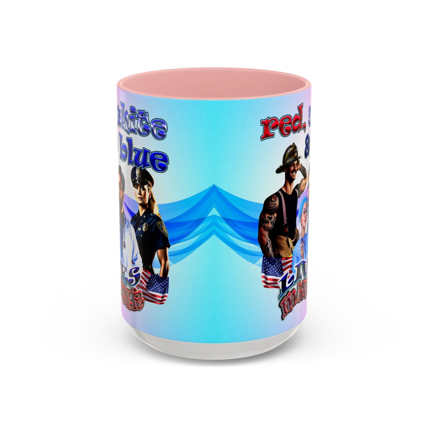 rw&b lives matter - Accent Mug (light blue-pink wave)