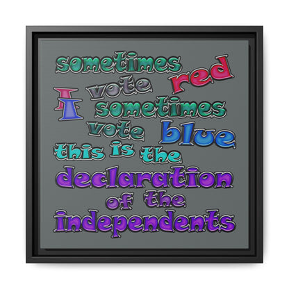 declaration of the independents - framed canvas art (dark grey)