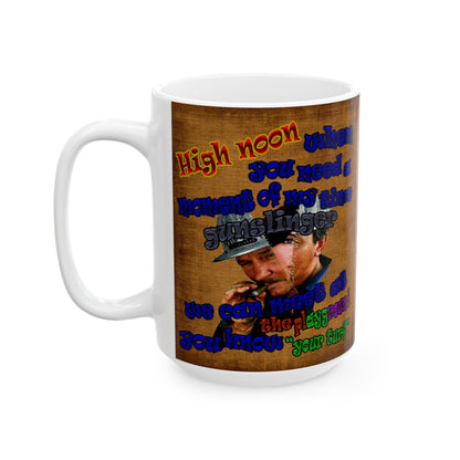 high noon - White Mug (brown papyrus)