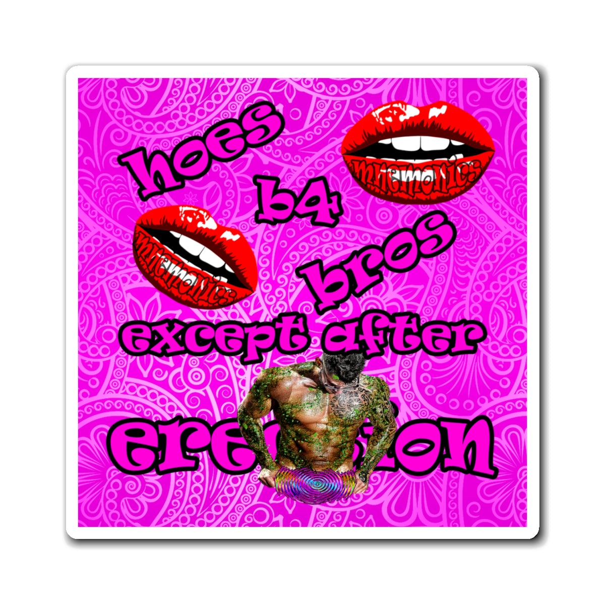 hoes b4 bros - Magnets - (pink swirl)