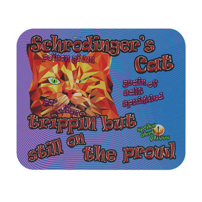 schrodinger's cat - Mouse Pad (Rectangle) (light blue-purple wave)