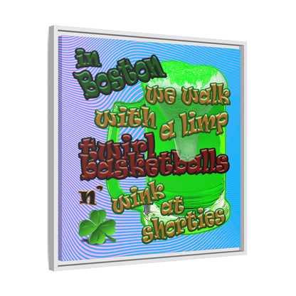 celtics logo - framed canvas art (light blue-purple wave)