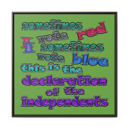 declaration of the independents - framed canvas art (green)