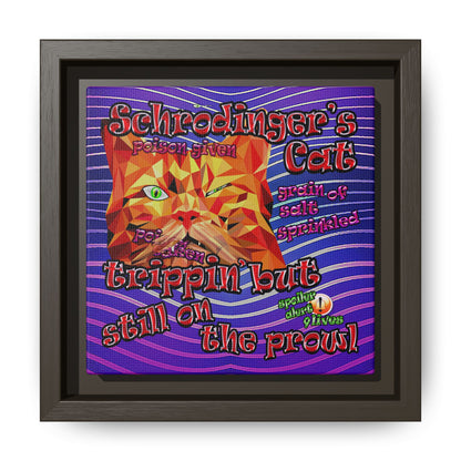 schrodinger's cat - framed canvas art (purple wave)