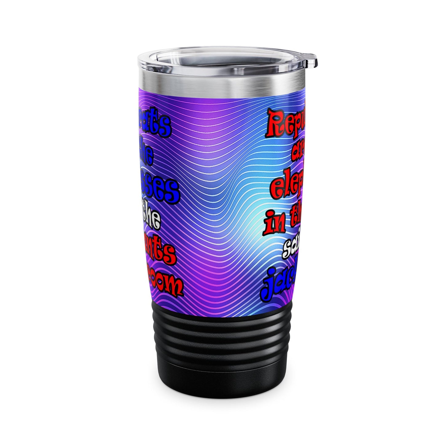 donkeys and elephants - Ringneck Tumbler, 20oz (purple wave)