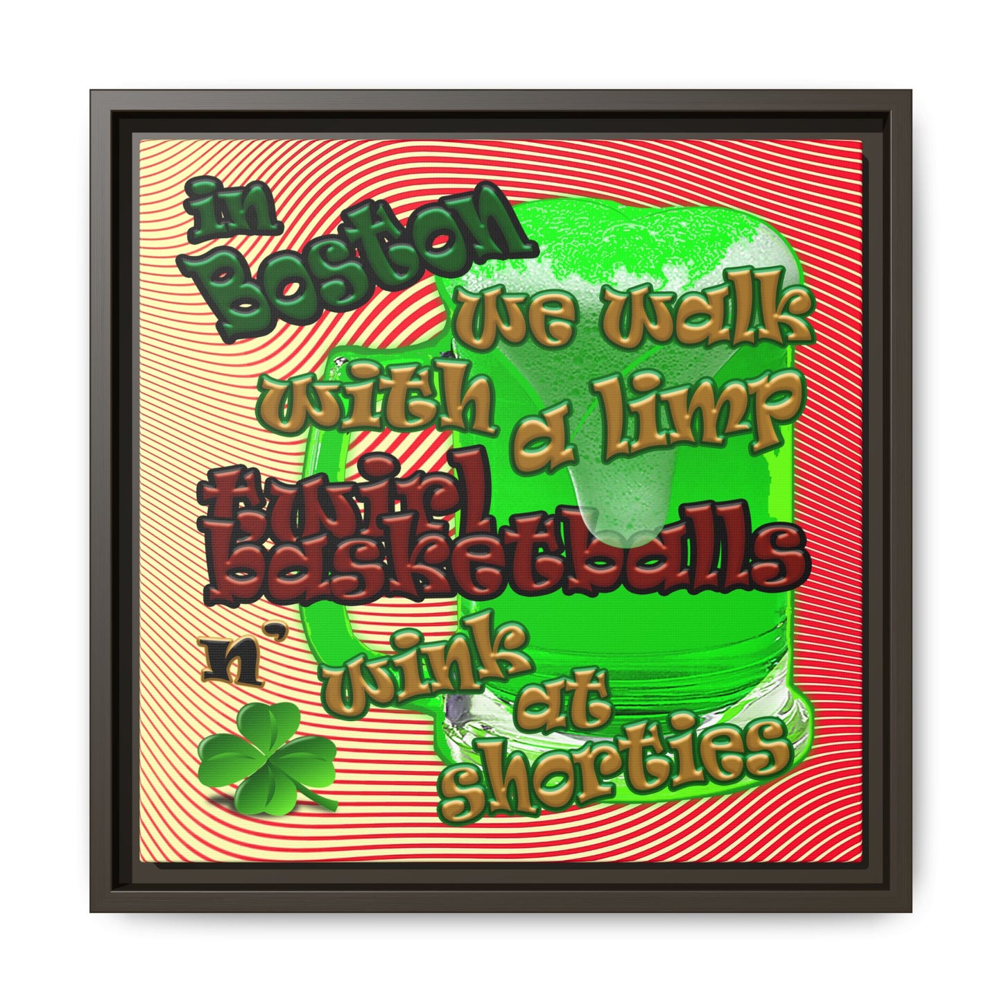 celtics logo - framed canvas art (yellow-orange wave)