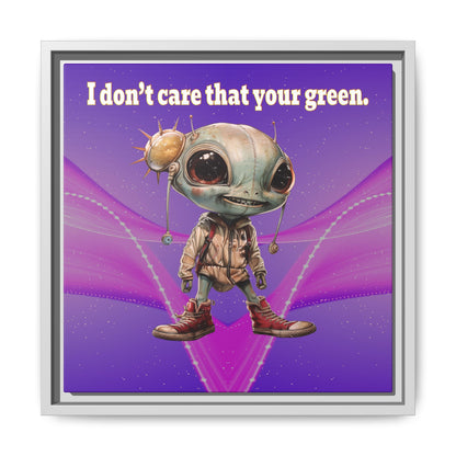 I don't care that your green - framed canvas art (purple-pink wave)