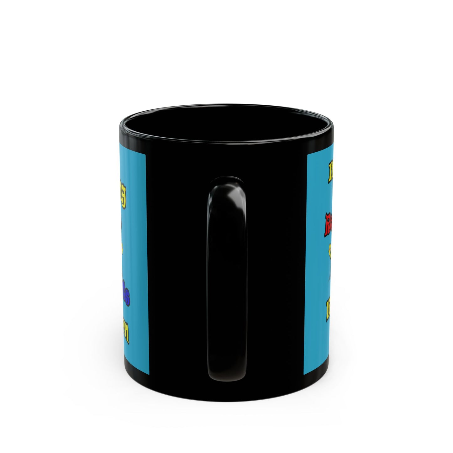 popping like popcorn - Black Mug (turquoise)
