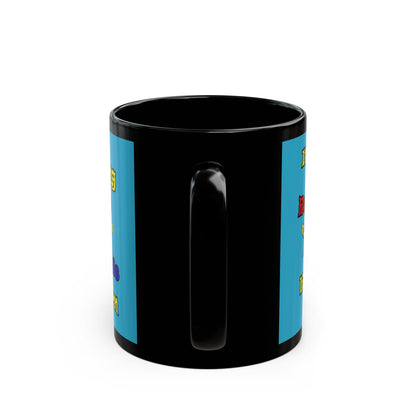 popping like popcorn - Black Mug (turquoise)