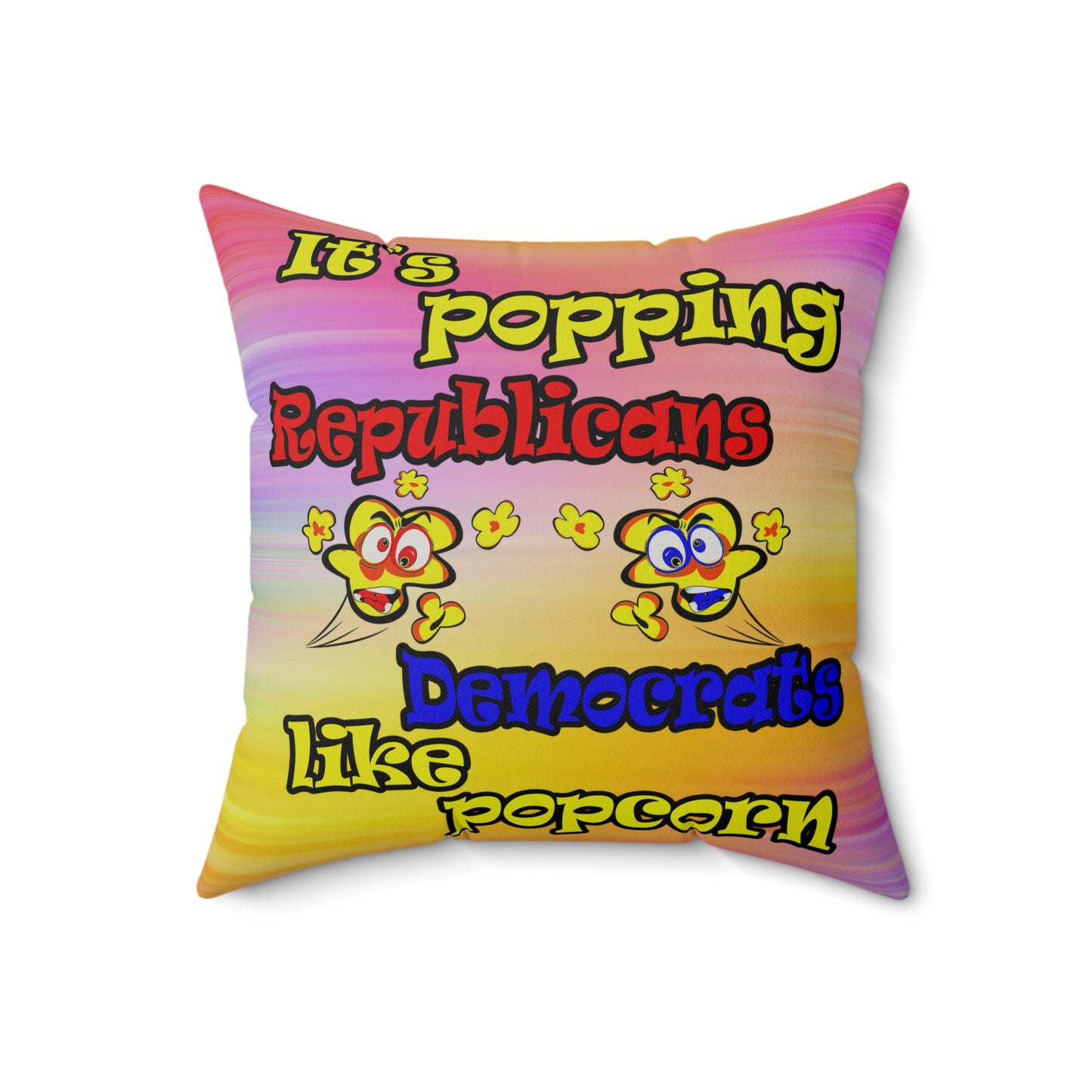 popping like popcorn - Faux Suede Square Pillow - (color blur)