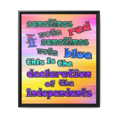 declaration of the independents - framed canvas art (color blur)