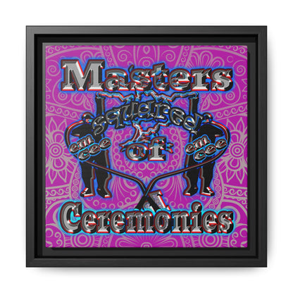 em cee squared - framed canvas art (pink swirl)