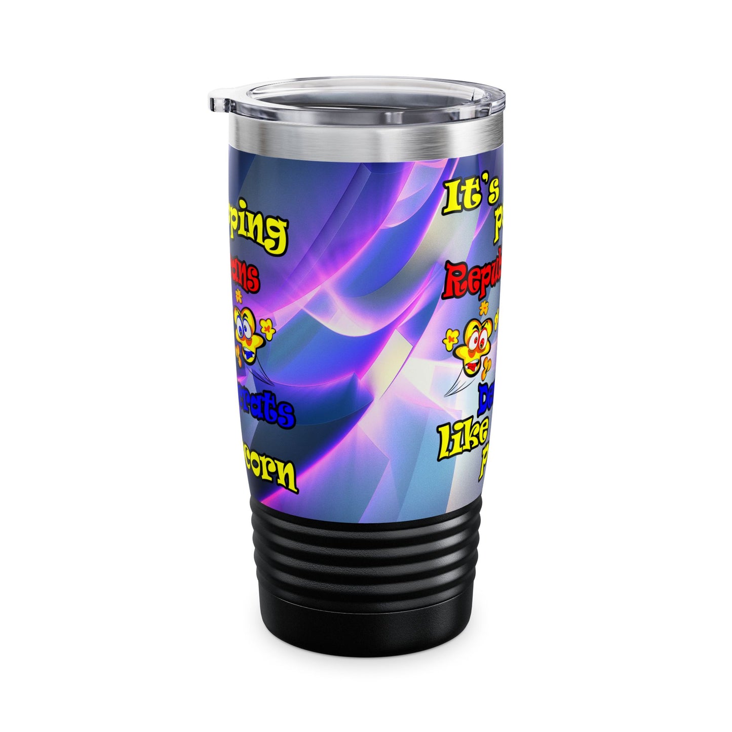 popping like popcorn - Ringneck Tumbler, 20oz (grey-pink wave)
