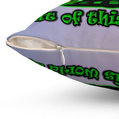 disc jockey - Spun Polyester Square Pillow - (light blue-pink wave)