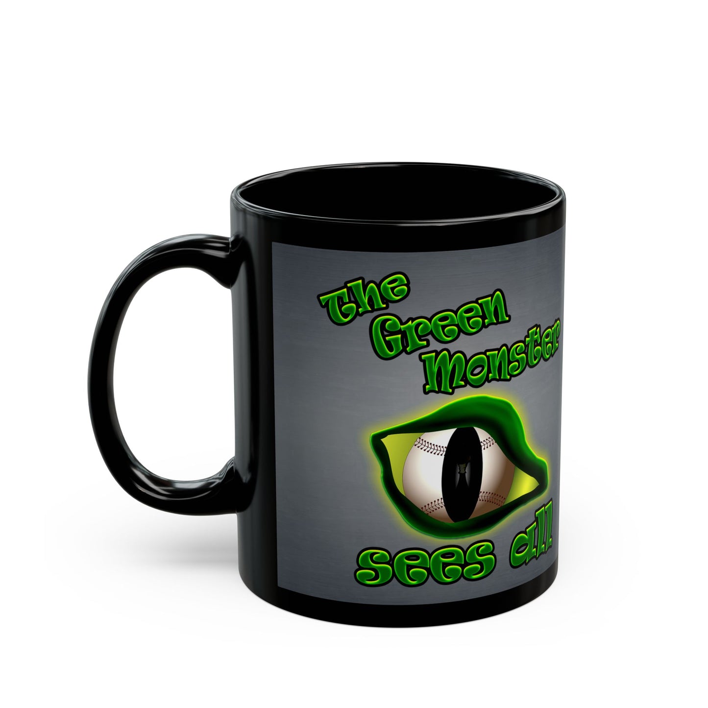green monster - Black Mug (grey-light grey)