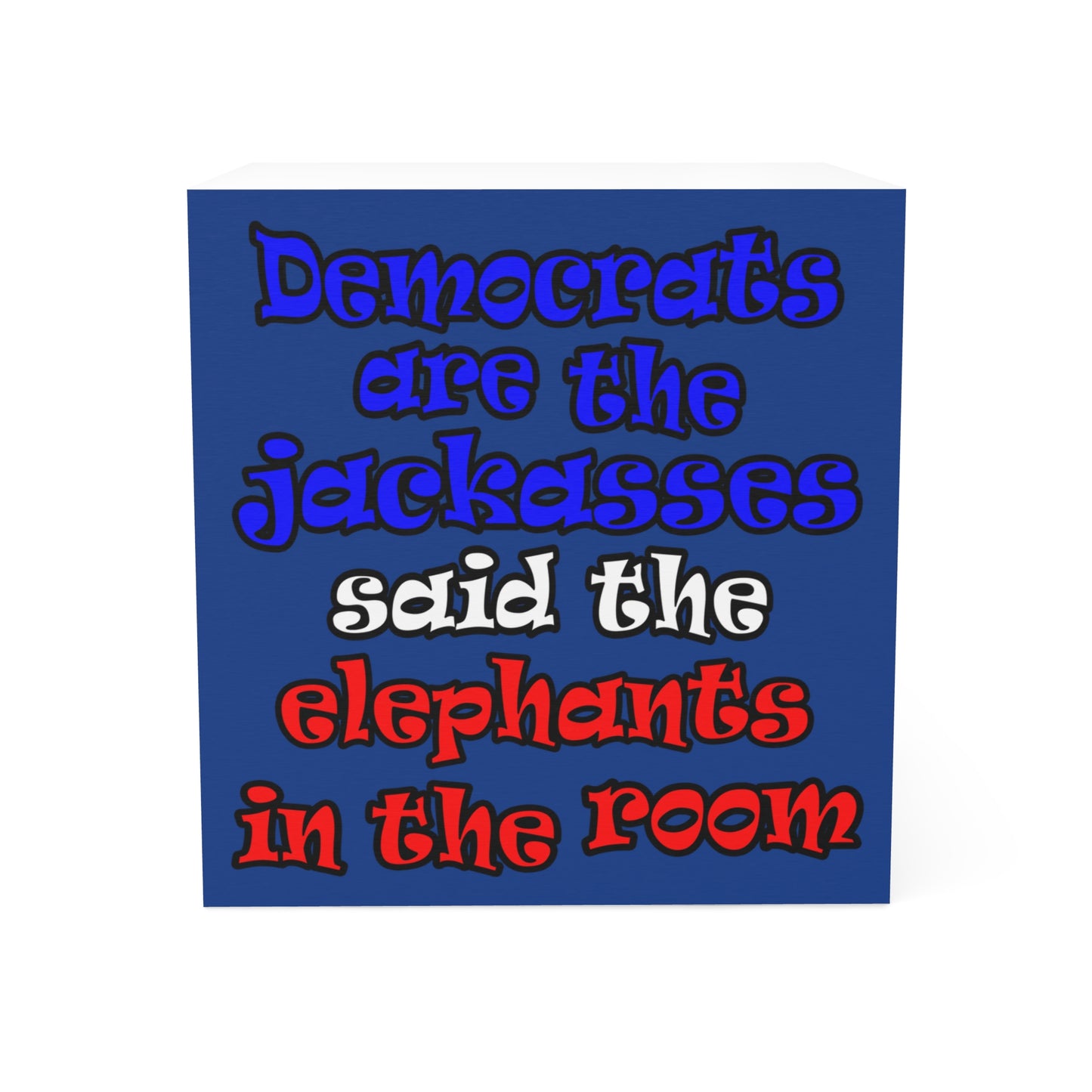 donkeys and elephants - note cube (dark blue)