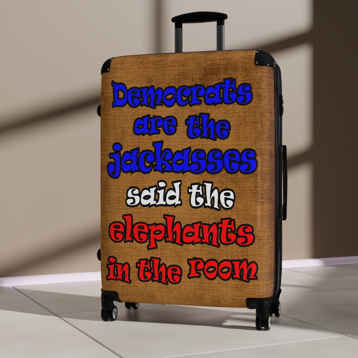 donkeys and elephants - Suitcase (brown papyrus)