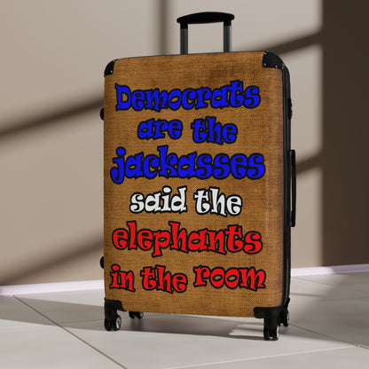 donkeys and elephants - Suitcase (brown papyrus)