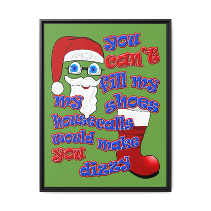 santa's shoes - framed canvas art (green)