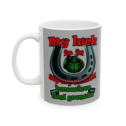 my luck - White Mug (light grey)