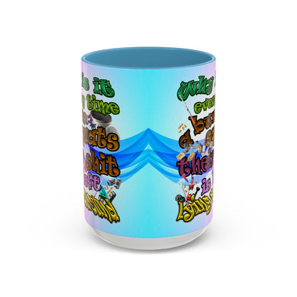 the bum's shit - Accent Mug (light blue-pink wave)
