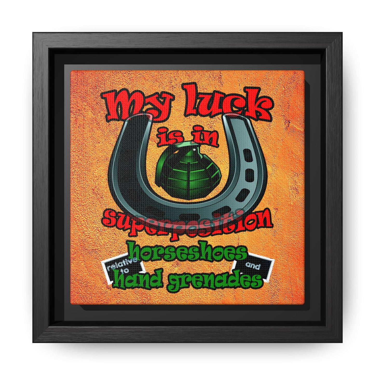 my luck - framed canvas art (burnt orange)