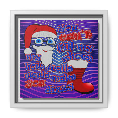 santa's shoes - framed canvas art (purple wave)