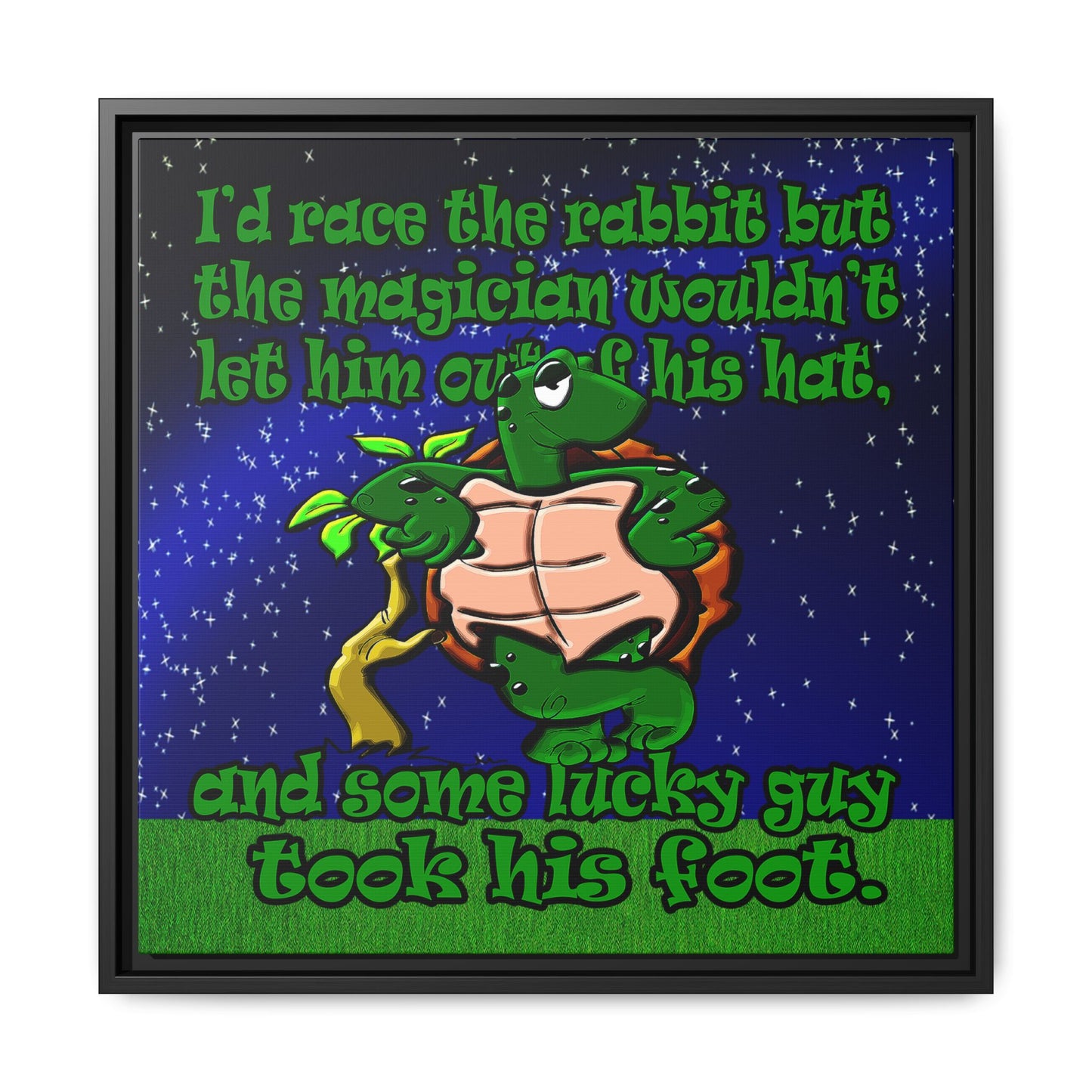 turtle race - framed canvas art ('snoops' background)
