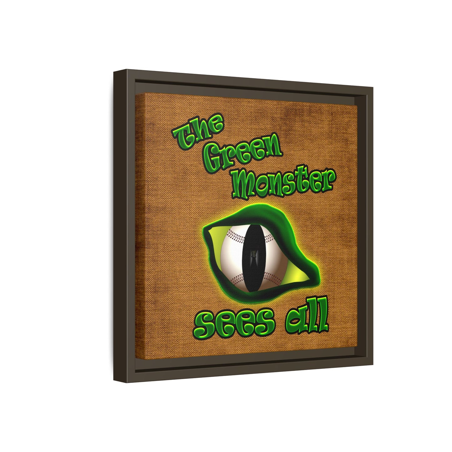 green monster - framed canvas art (brown papyrus)