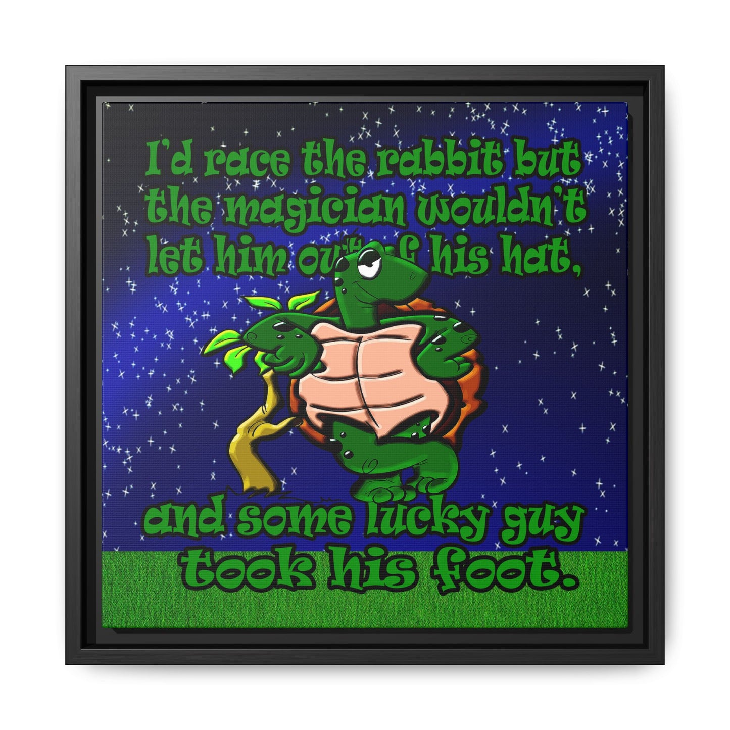 turtle race - framed canvas art ('snoops' background)