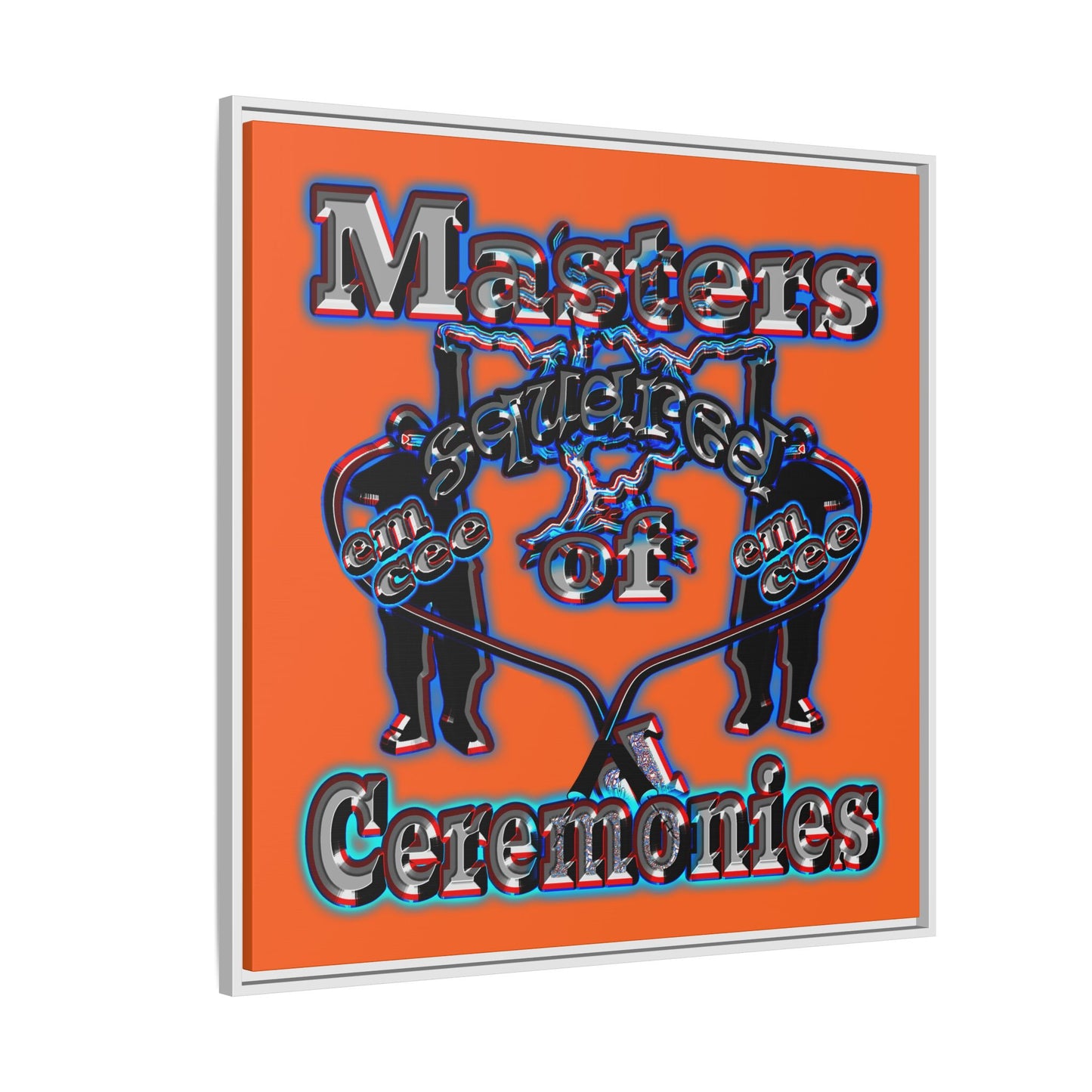 em cee squared - framed canvas art (orange)