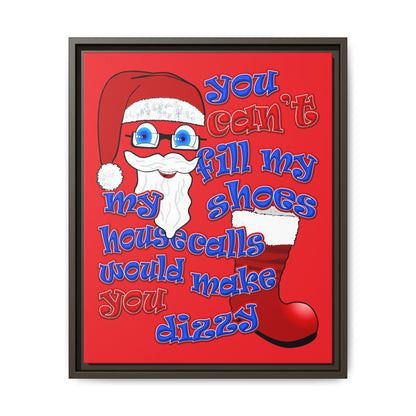 santa's shoes - framed canvas art (red)