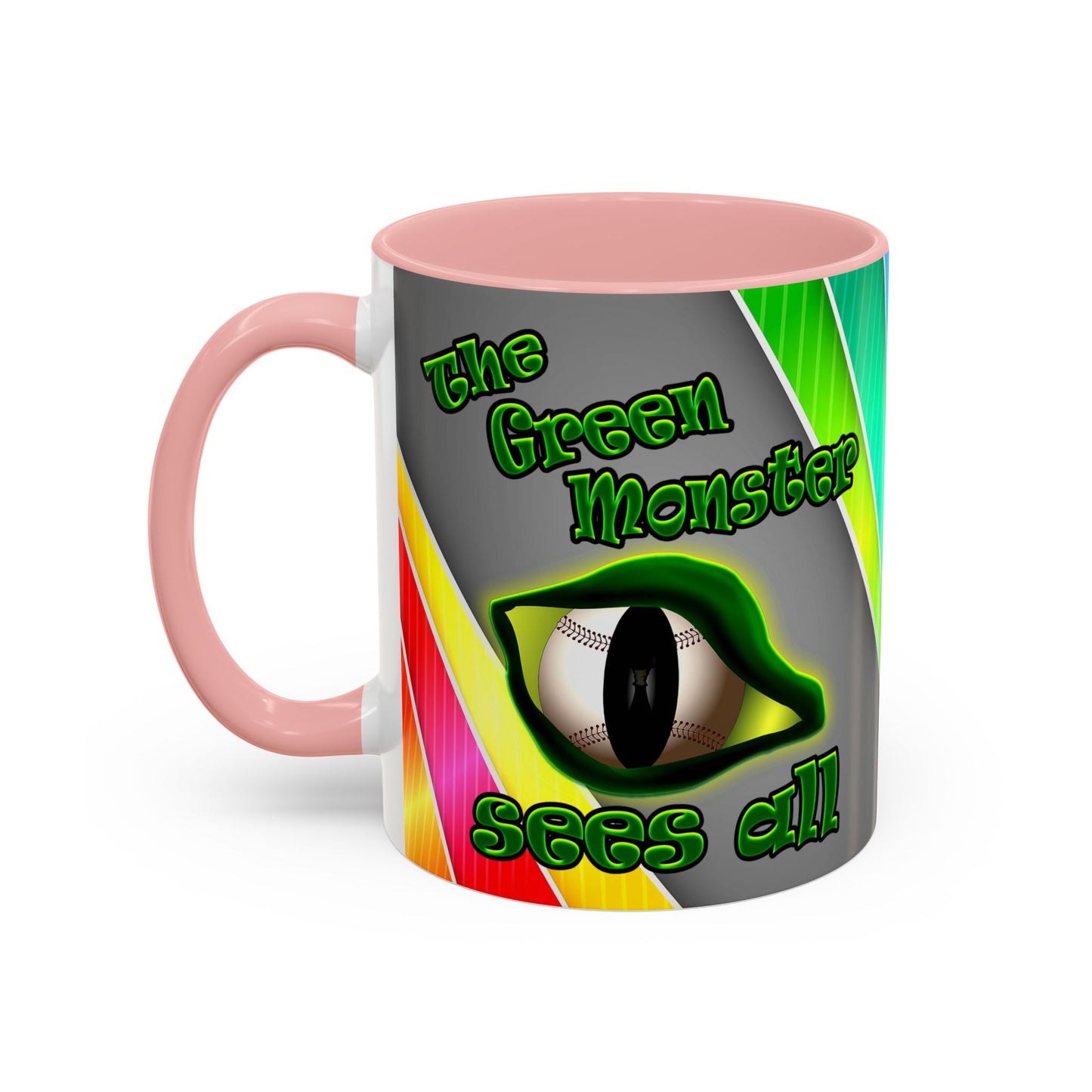 green monster - Accent Mug (rainbow split)