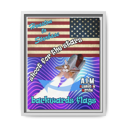 shoot for the stars - framed canvas art (purple wave)