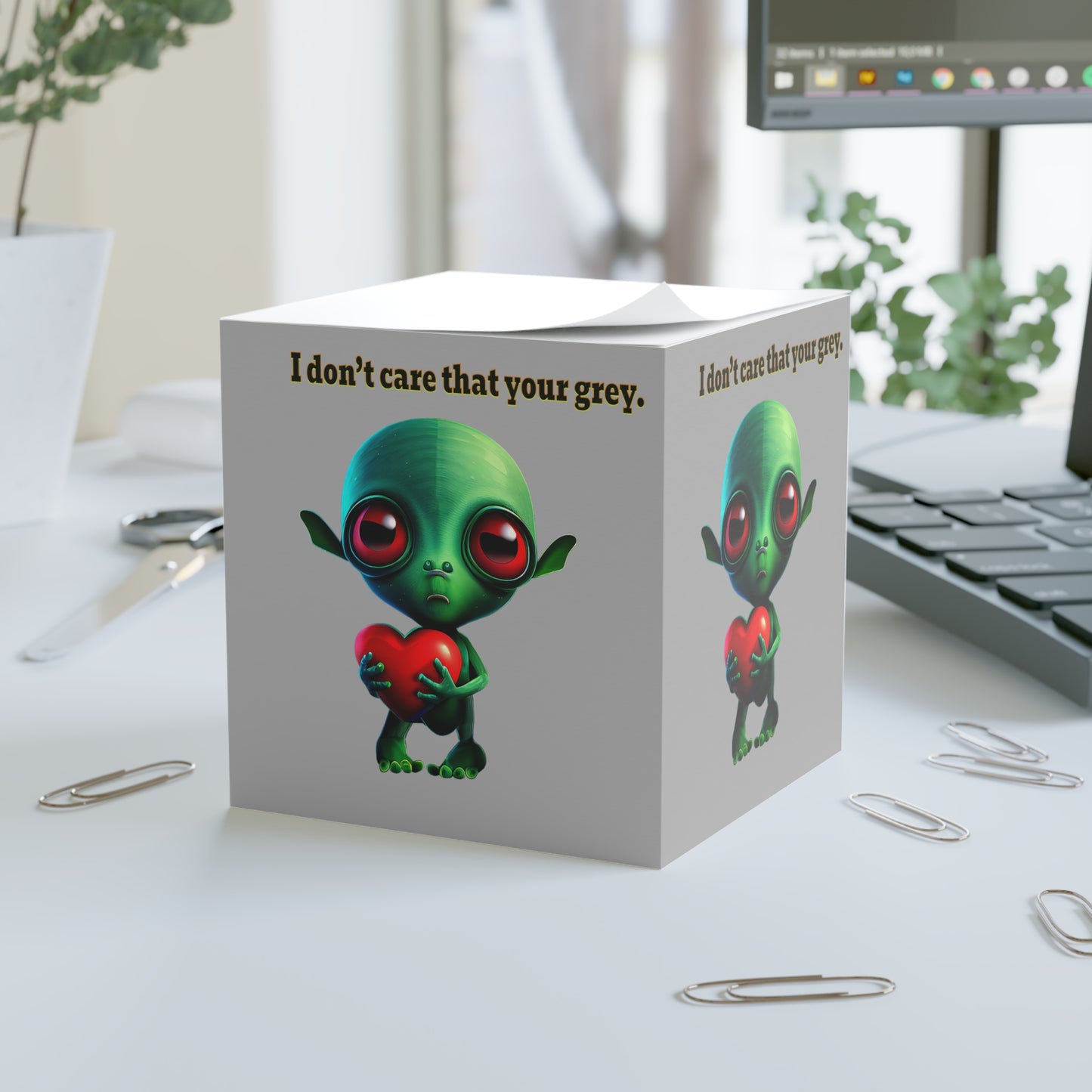 I don't care that your grey - note cube (light grey)