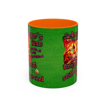 schrodinger's cat - Accent Mug (green turf)