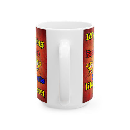 popping like popcorn - White Mug (burnt orange)