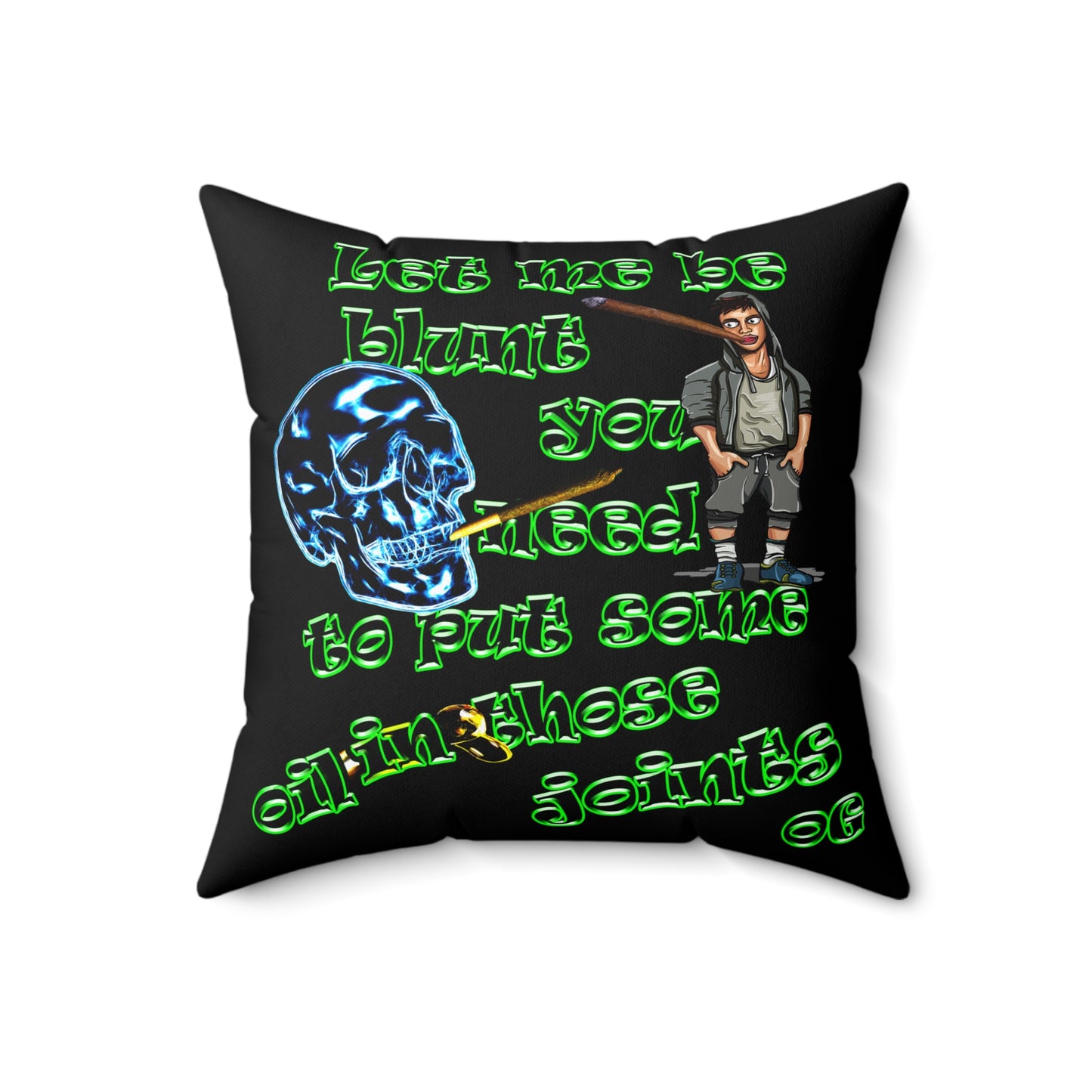 og - Spun Polyester Square Pillow - (black)