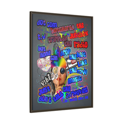 drop the beat - framed canvas art (grey-light grey)