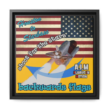 shoot for the stars - framed canvas art (yellow)