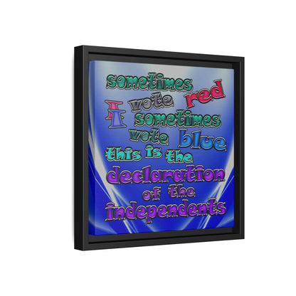 declaration of the independents - framed canvas art (blue-white wave)