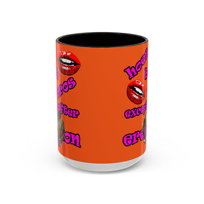 hoes b4 bros - Accent Mug (orange)