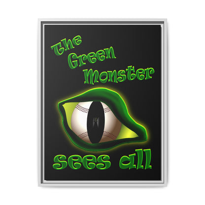 green monster - framed canvas art (black)