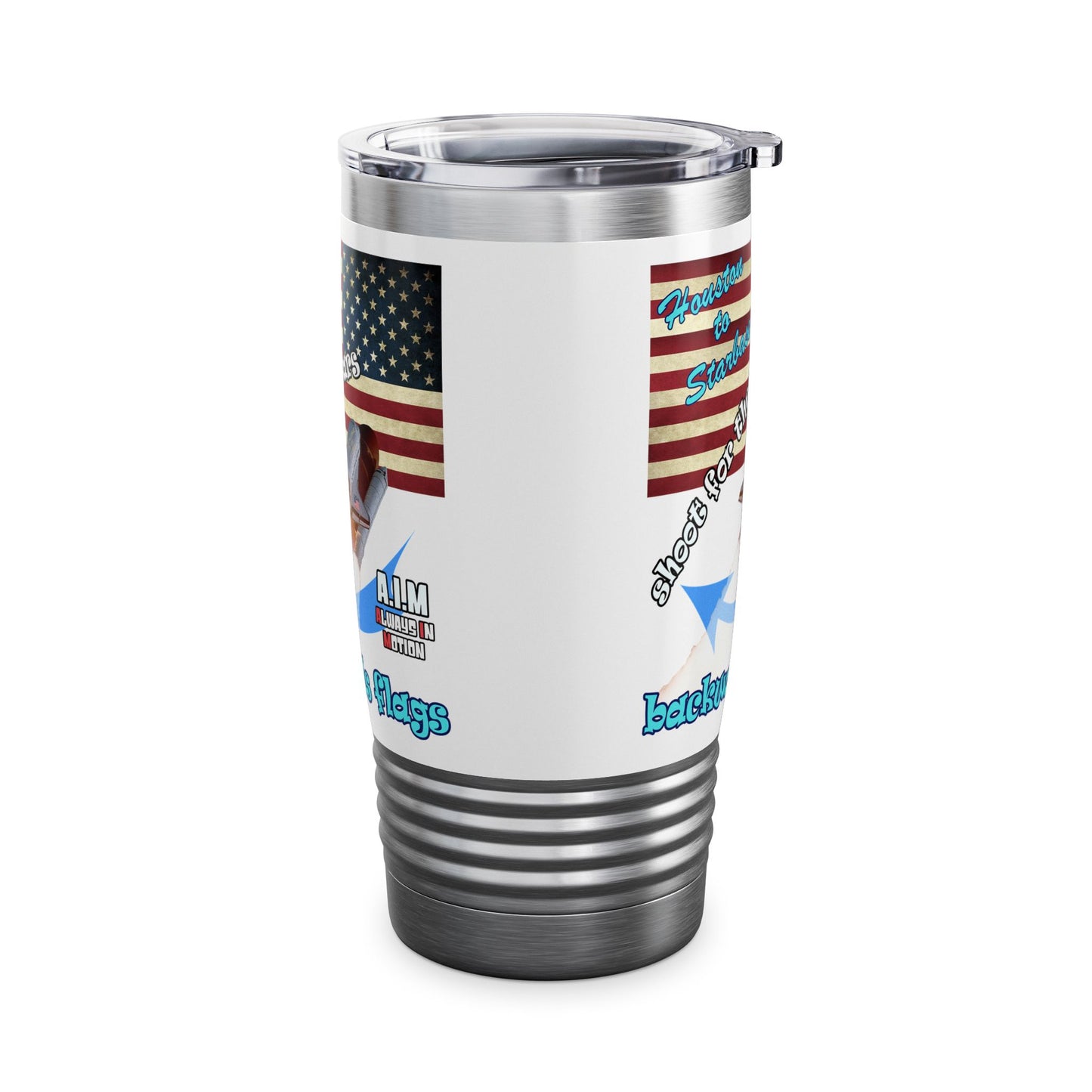 shoot for the stars - Ringneck Tumbler, 20oz (white)