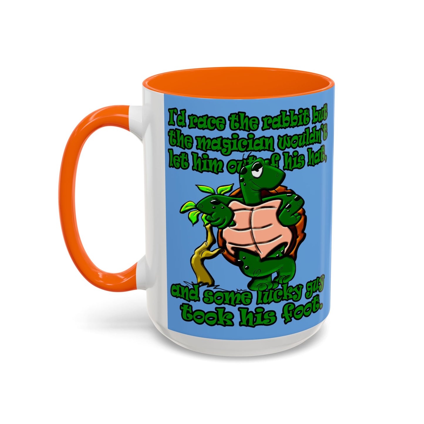 turtle race - Accent Mug (light blue)
