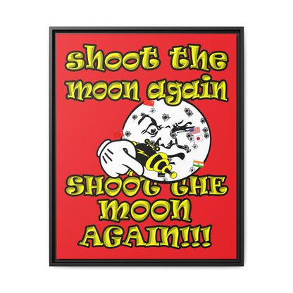 shoot the moon again - framed canvas art (red)