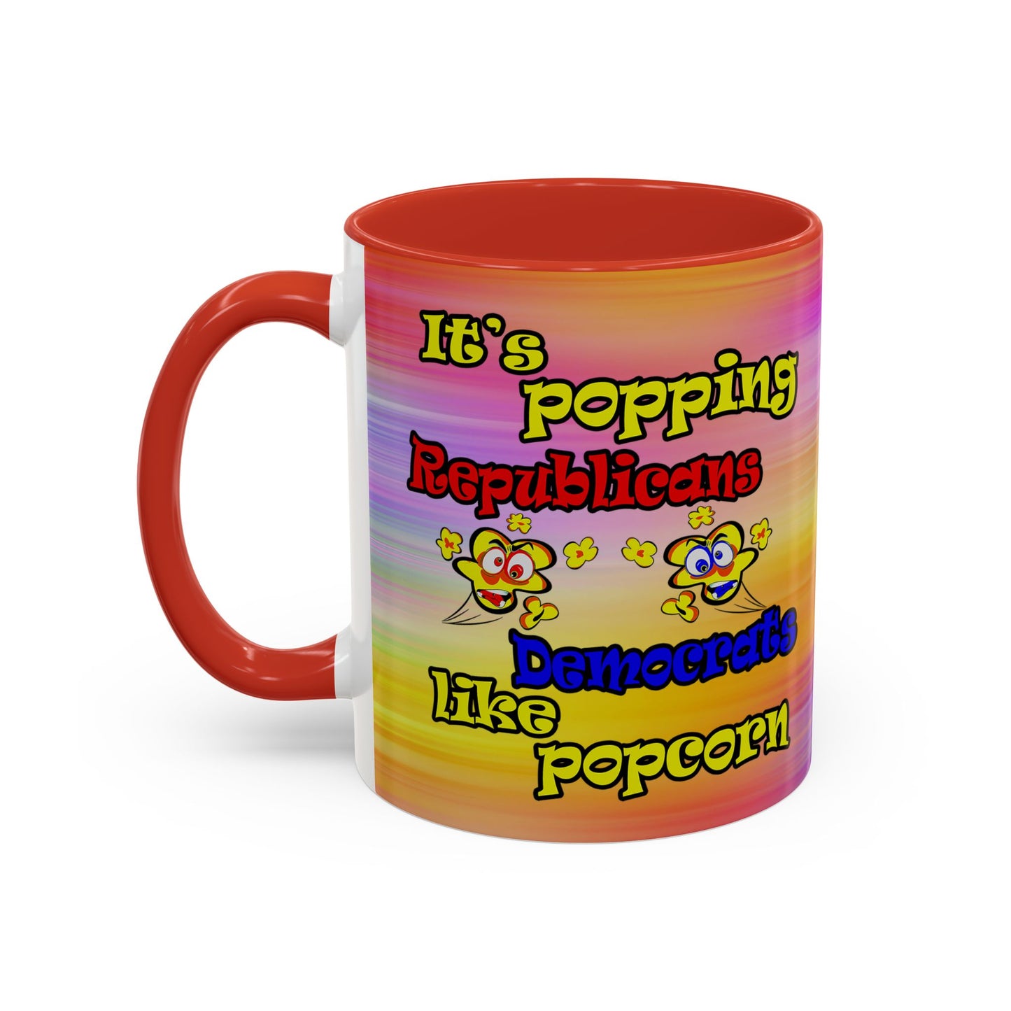 popping like popcorn - Accent Mug (color blur)
