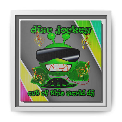 disc jockey - framed canvas art (rainbow split)